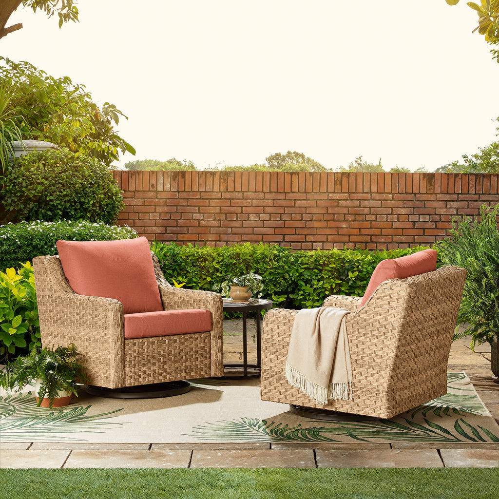 AVERO™ River Oaks Outdoor Swivel Gliders with Patio Covers, Set of 2, Red - AVERO™