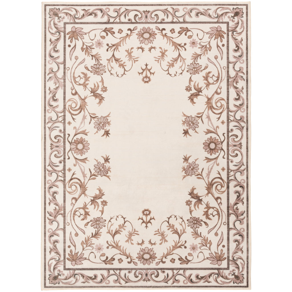 AVERO™ Tan Floral Faux Fur Indoor Area Rug, 4 ft x 5 ft 6 in - AVERO™