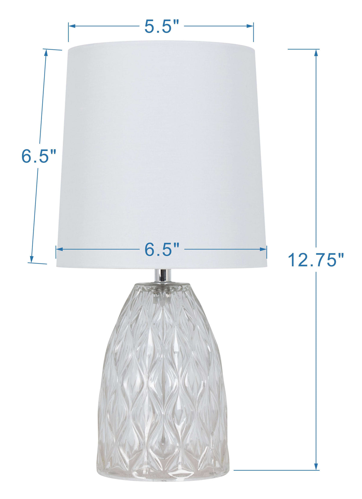 AVERO™ 4 Pack Mini Clear Glass Table Lamp with White Shade 12.75 in - AVERO™