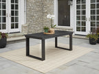 AVERO™ Ezra 6-Piece Outdoor HDPE Dining Set with Bench, Black - AVERO™