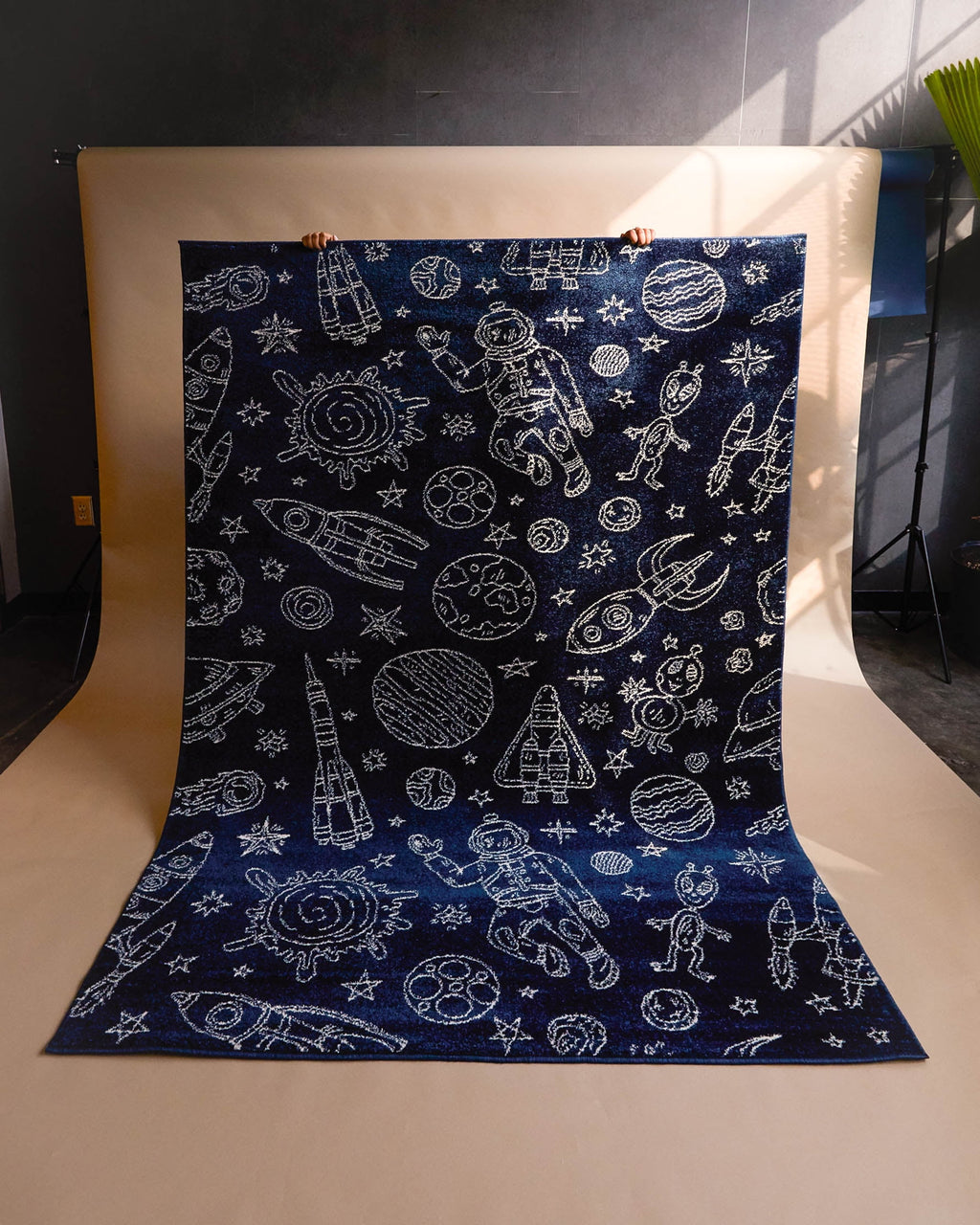 AVERO™ Navy Space Indoor Kids Rug, 4' x 5'5" - AVERO™