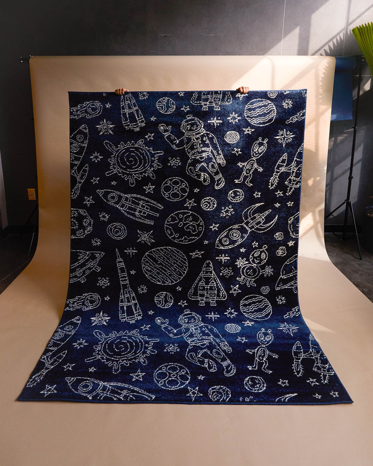 AVERO™ Navy Space Indoor Kids Rug, 4' x 5'5" - AVERO™