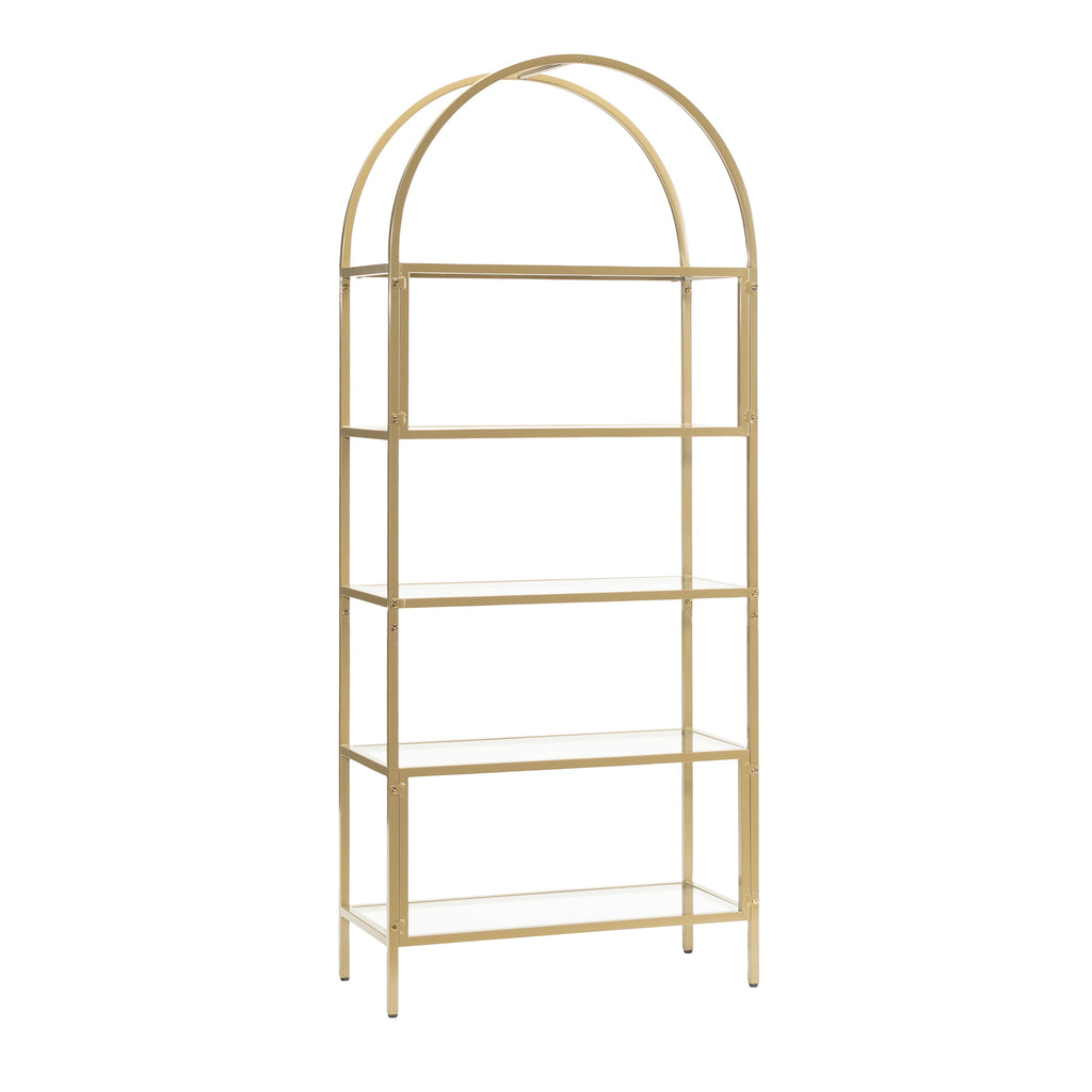 AVERO™ Nola Arch Bookcase, Gold Finish - AVERO™