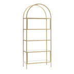 AVERO™ Nola Arch Bookcase, Gold Finish - AVERO™