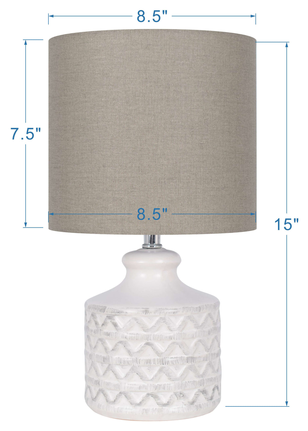 AVERO™ White Ceramic Table Lamp, 15" - AVERO™