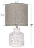 AVERO™ White Ceramic Table Lamp, 15" - AVERO™
