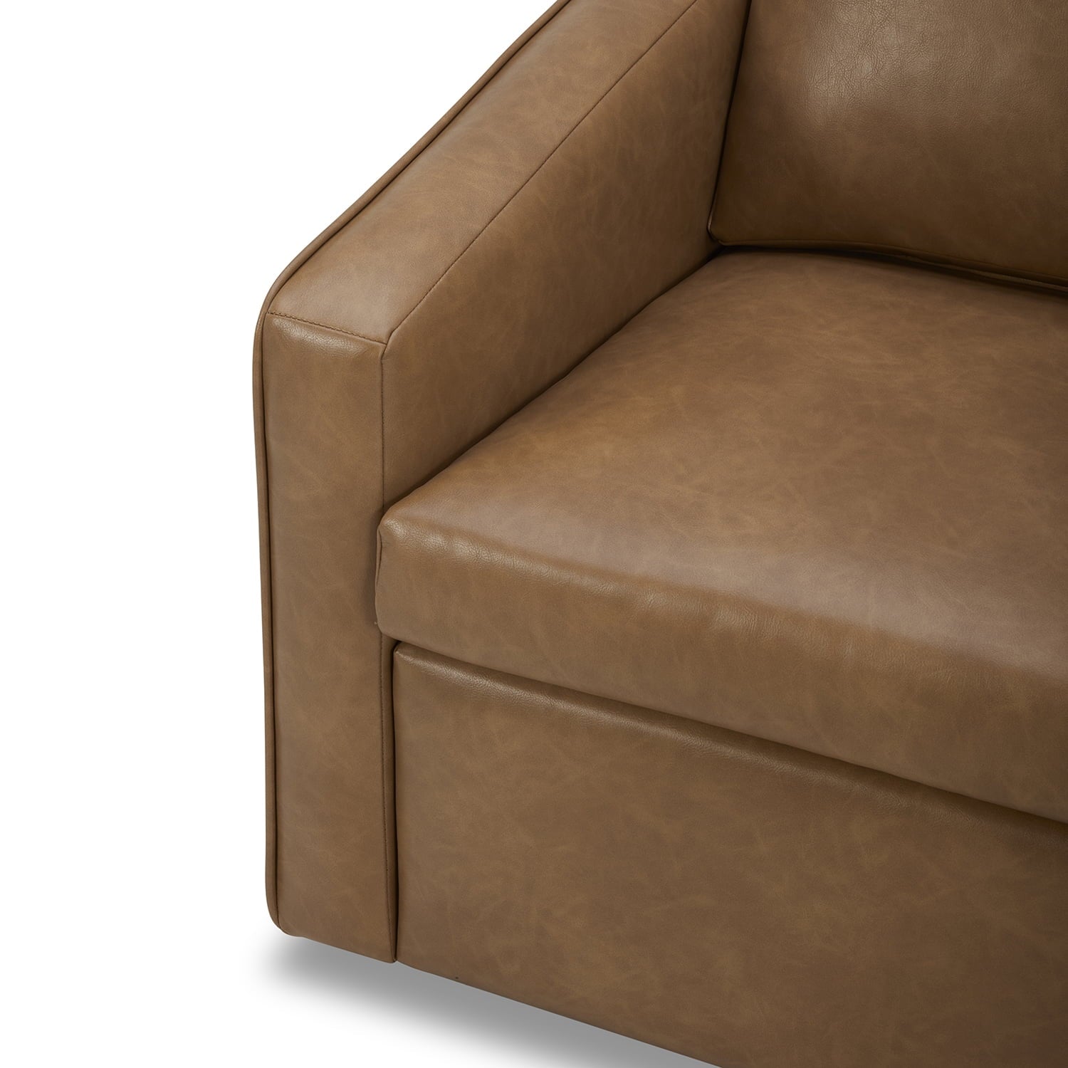 AVERO™ Steele Swivel Accent Chair, Camel Faux Leather - AVERO™