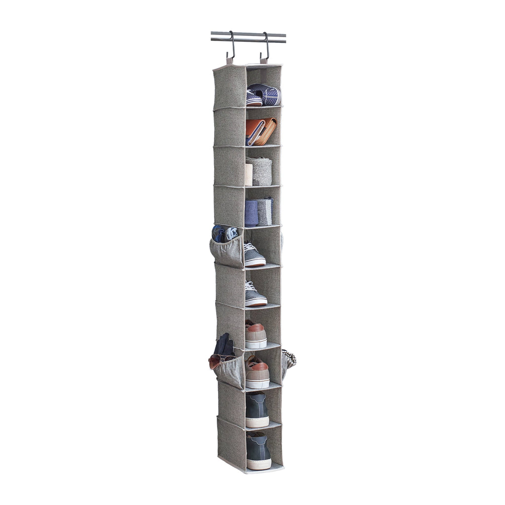 AVERO™ (2 pack) Gray 10-Shelf Hanging Closet Organizer with Side Pockets - AVERO™