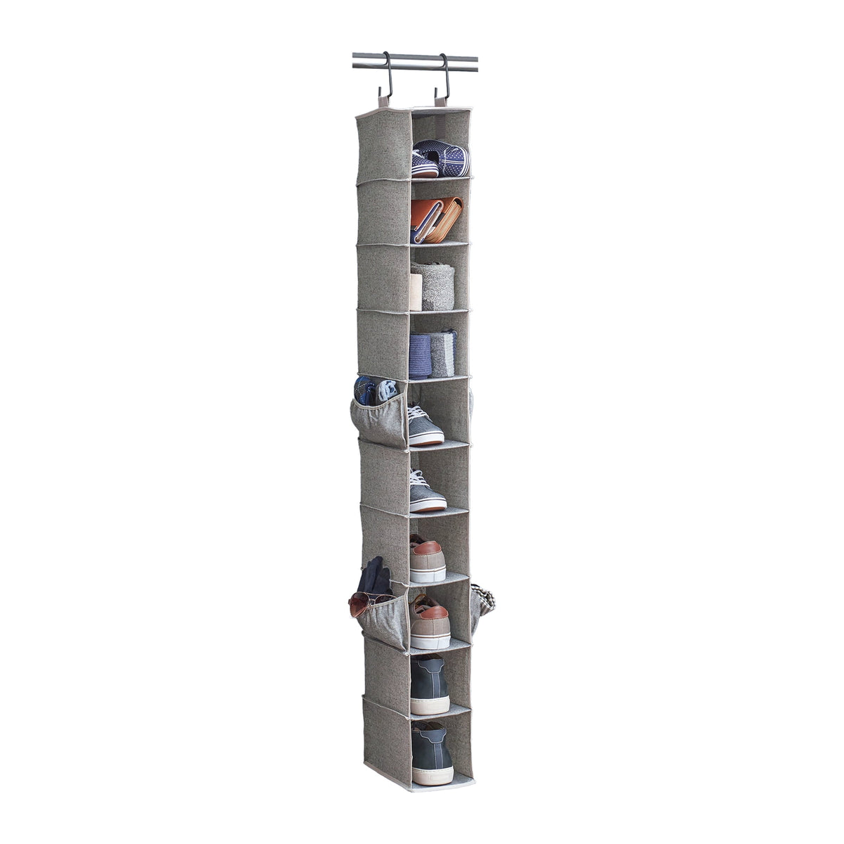 AVERO™ (2 pack) Gray 10-Shelf Hanging Closet Organizer with Side Pockets - AVERO™