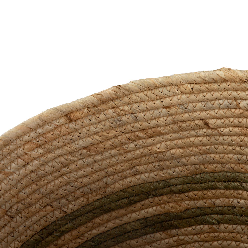 AVERO™ Natural Maize Colored Stripe Basket, Green, Large - AVERO™