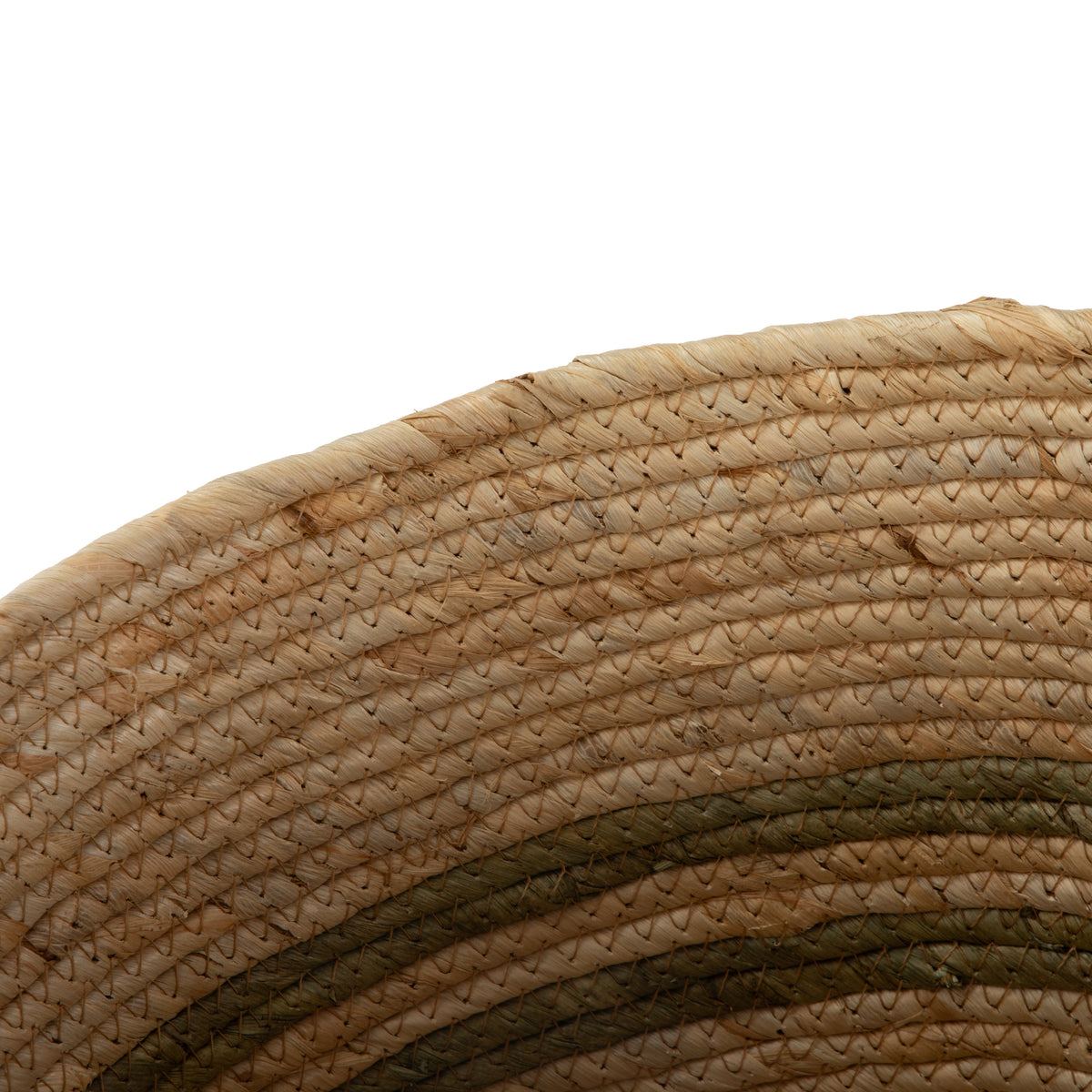AVERO™ Natural Maize Colored Stripe Basket, Green, Large - AVERO™