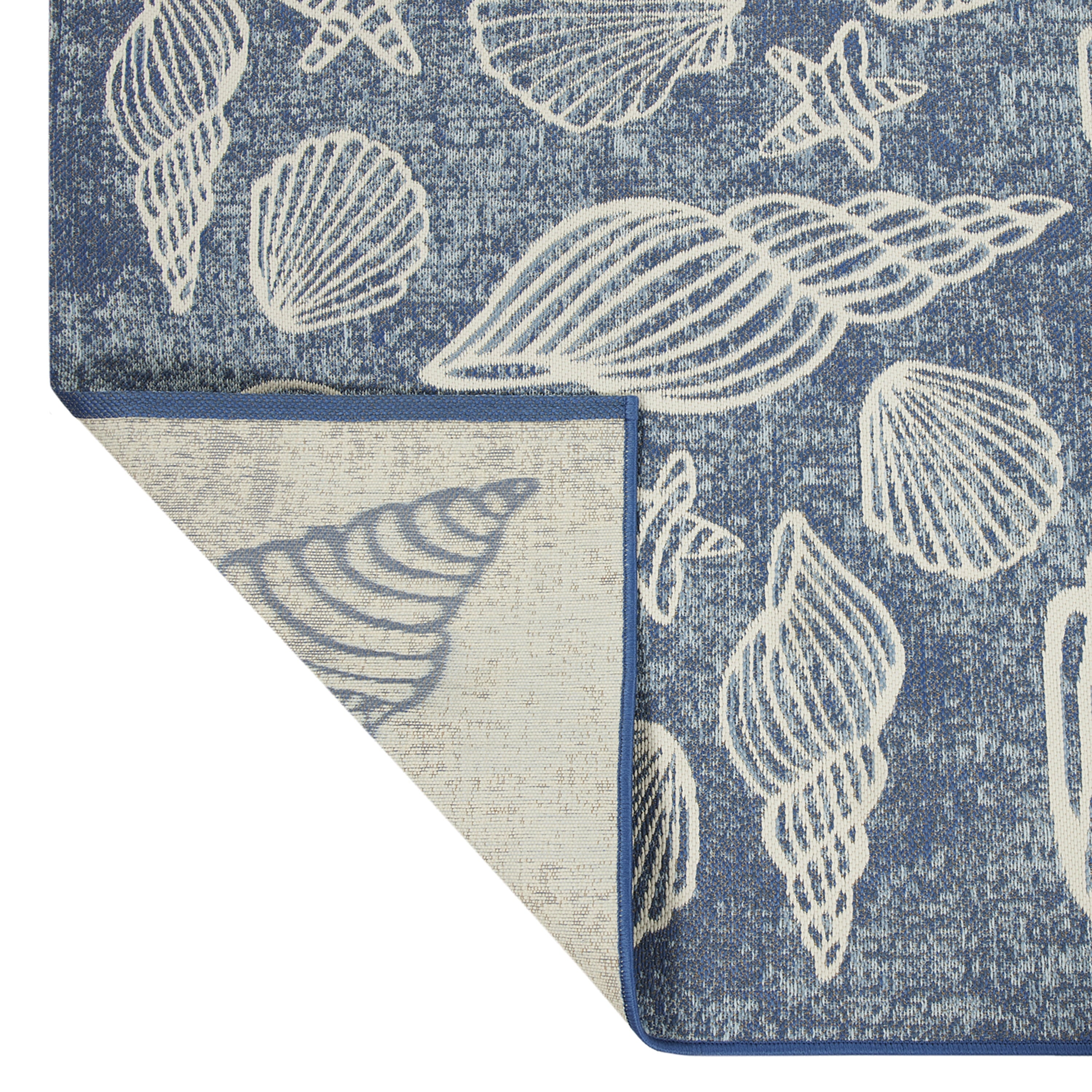 AVERO™ 5' x 7' Blue Seashell Outdoor Rug - AVERO™