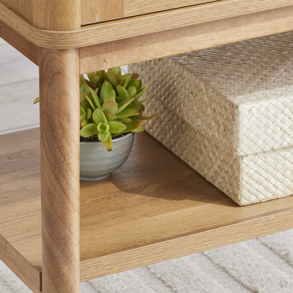 AVERO™ Springwood Caning Storage Accent Cabinet, Light Honey Finish - AVERO™