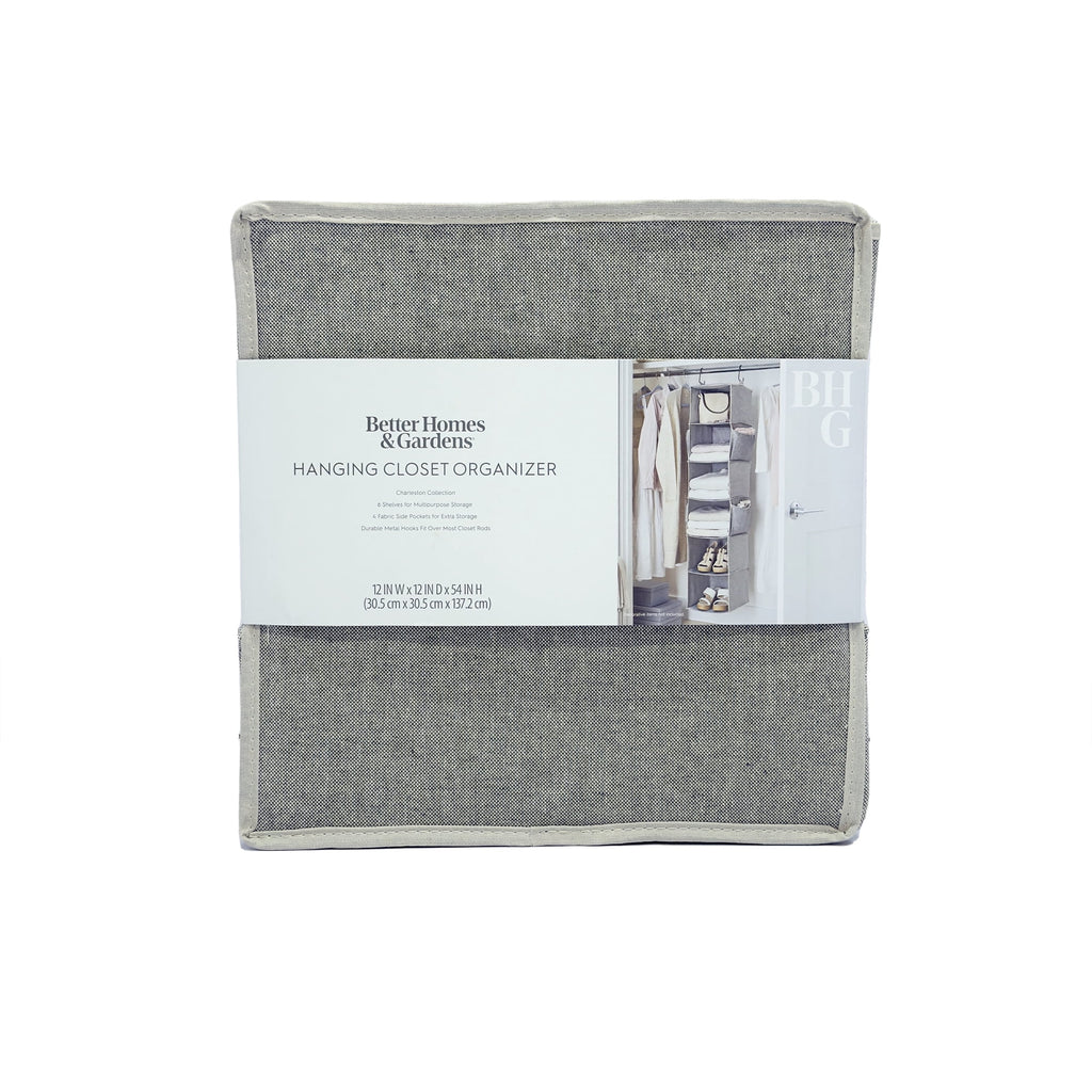AVERO™ (4 pack) Gray Hanging Closet Organizer With 6 Shelves & Side Pockets - AVERO™