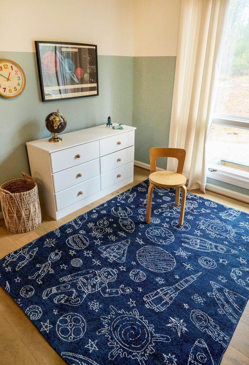 AVERO™ Navy Space Indoor Kids Rug, 4' x 5'5" - AVERO™