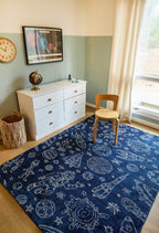 AVERO™ Navy Space Indoor Kids Rug, 4' x 5'5" - AVERO™