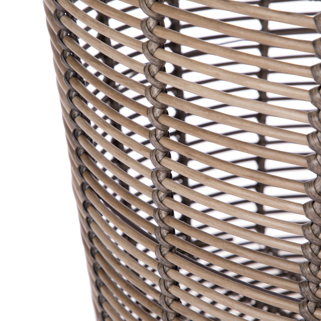 AVERO™ Round Poly Rattan Decorative Storage Basket with Handles, 18.7 in x 16.14 in - AVERO™