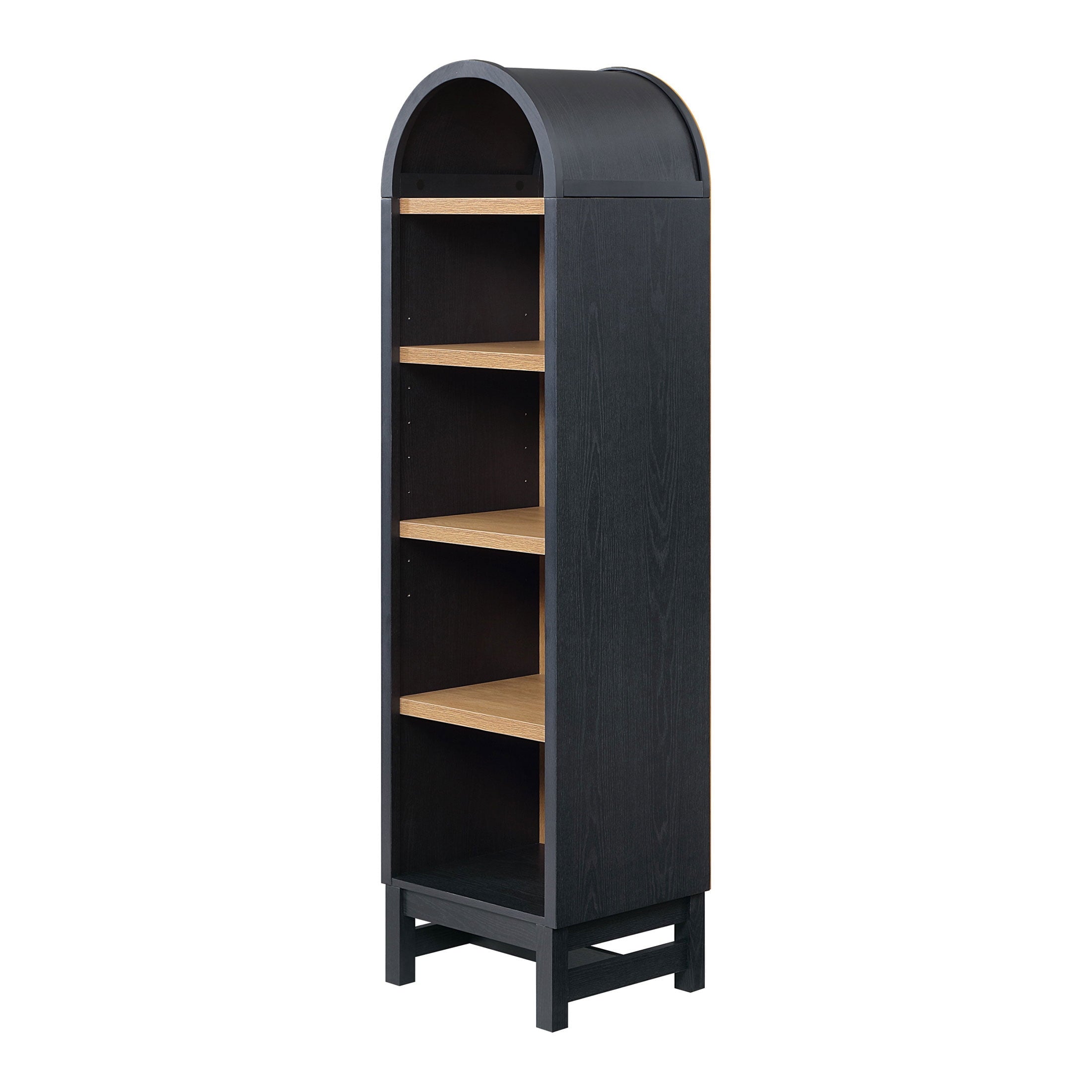 AVERO™ Juliet Narrow Arch Bookcase, Rich Black and Light Honey - AVERO™