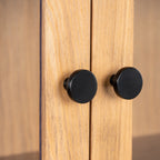 AVERO™ Ezra China Cabinet, Light Honey Finish and Black Stand - AVERO™