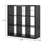 AVERO™ 9 Cube Storage Organizer, Solid Black - AVERO™