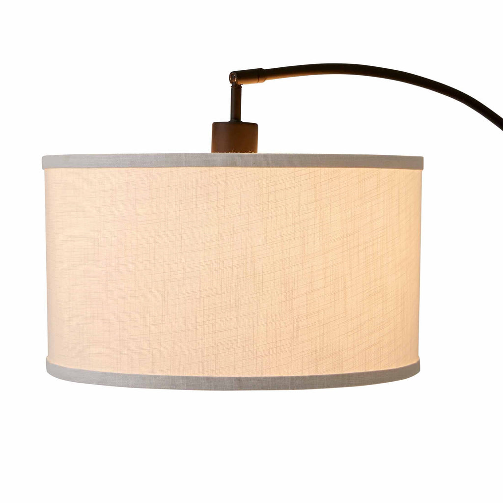 AVERO™ Michelle 71-Inch Metal Arc Floor Lamp with White Fabric Shade and 3-Way Switch - AVERO™
