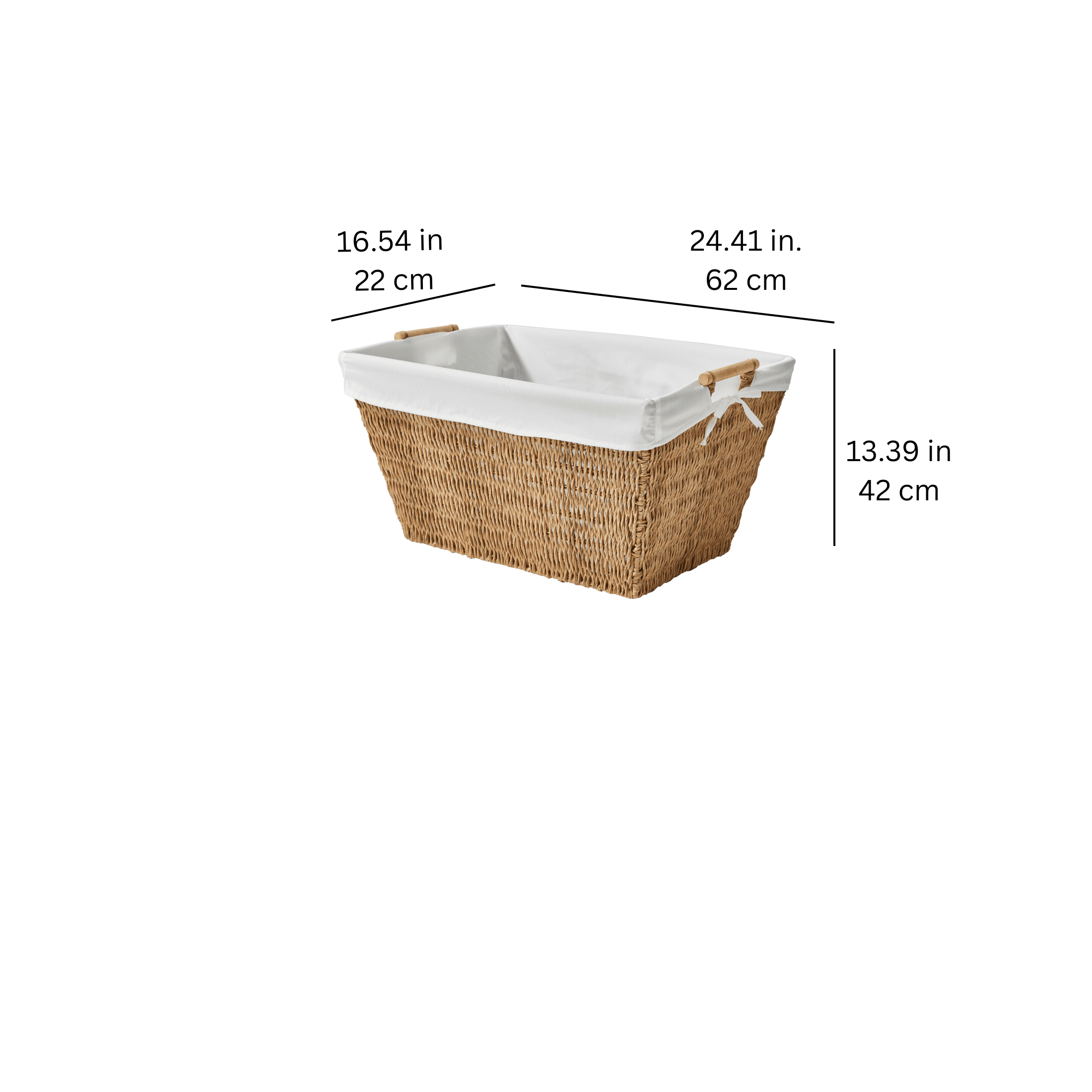 AVERO™ Resin Poly Rattan Laundry Basket with Liner, Adult - AVERO™