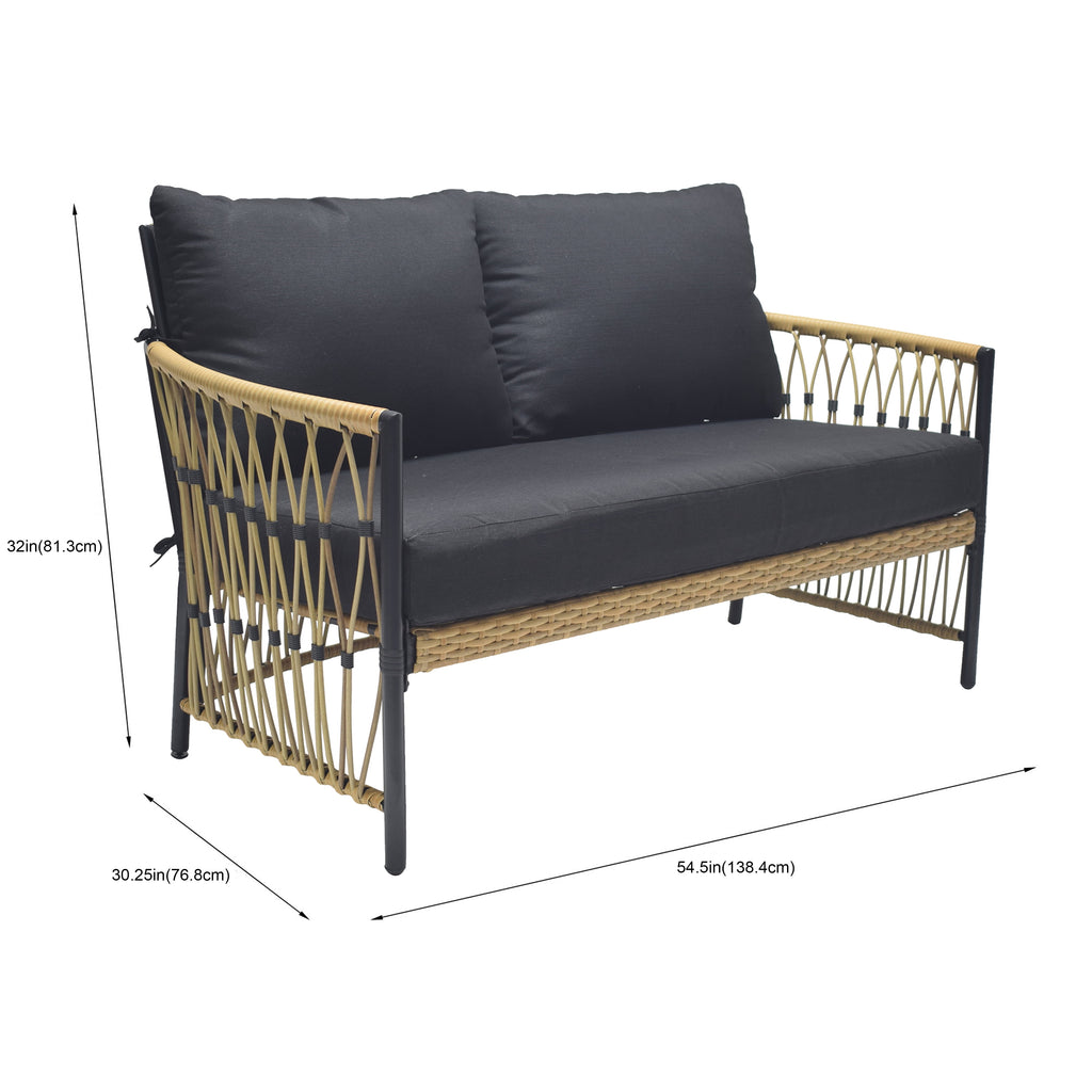 AVERO™ Lilah Outdoor Wicker Loveseat, Black - AVERO™