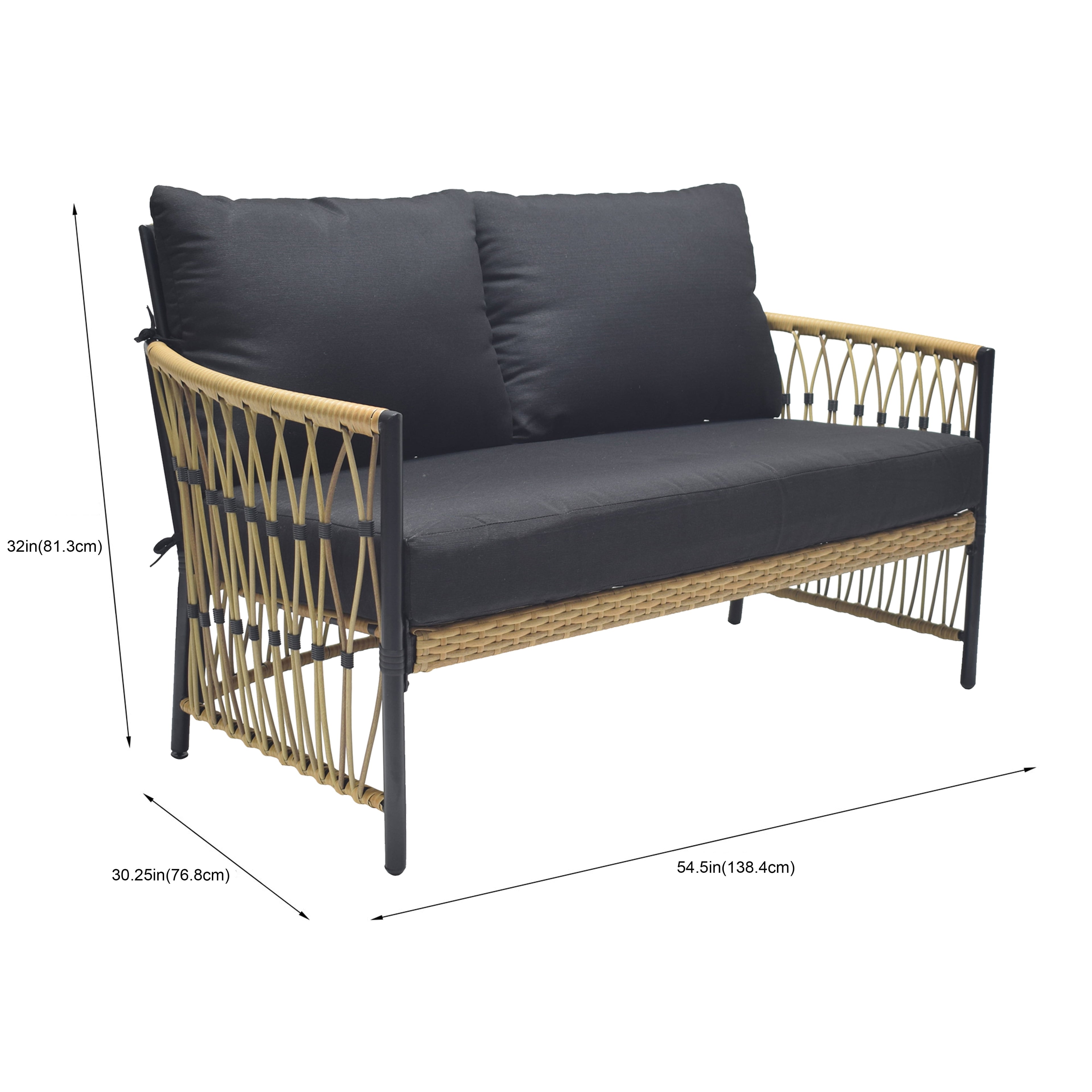 AVERO™ Lilah Outdoor Wicker Loveseat, Black - AVERO™