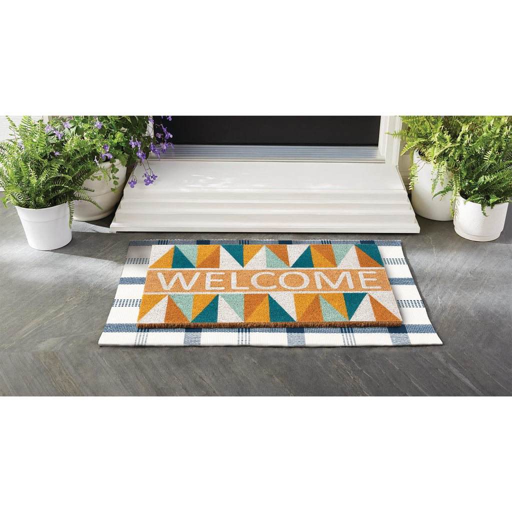 AVERO™ (3 Pack) Blue Plaid Outdoor Layering Rug 24 in x 36 in - AVERO™