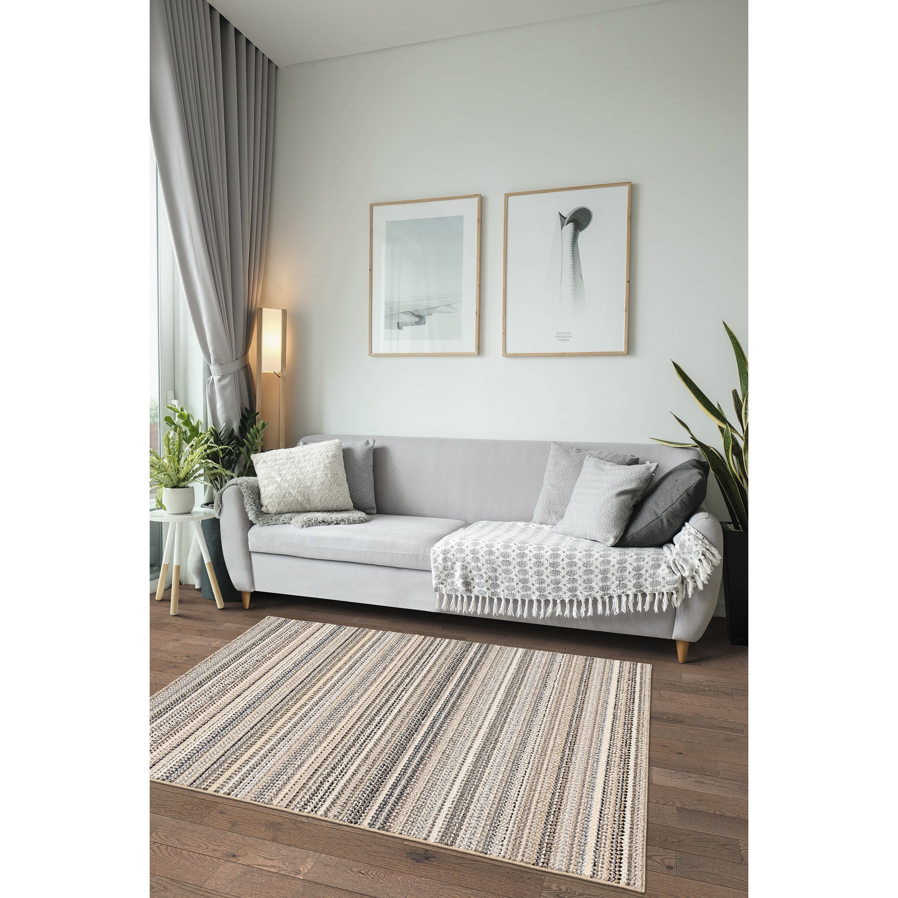 AVERO™ 4 Pack Carnival Stripe Polypropylene Indoor Area Rug Assorted Earth Tones 3 ft x 5 ft - AVERO™