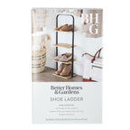 AVERO™ Juliet 4-Tier Wooden Shoe Ladder for Shoe Storage, Black and Light Honey Wood, Holds up to 4 Pairs - AVERO™