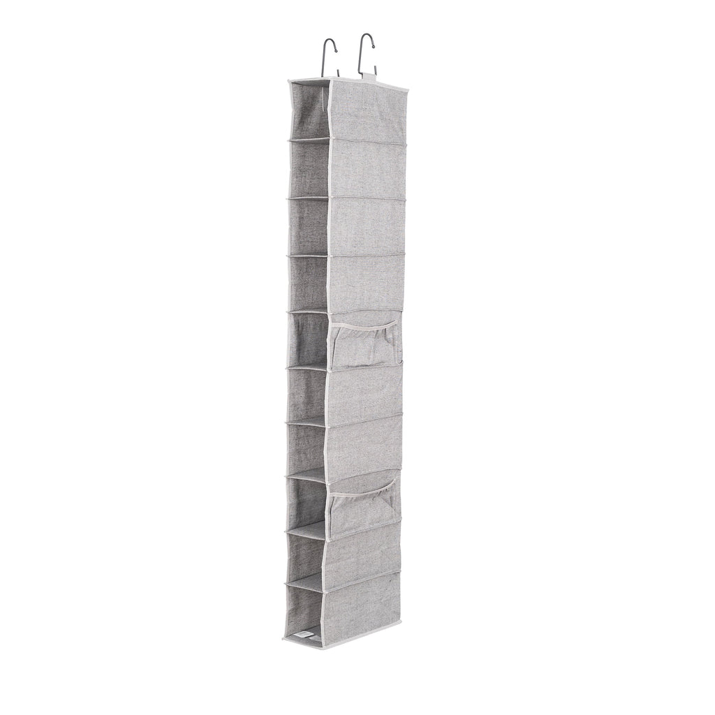 AVERO™ (2 pack) Gray 10-Shelf Hanging Closet Organizer with Side Pockets - AVERO™