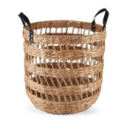 AVERO™ 2-Pack Round Decorative Storage Baskets with Faux Leather Handles, Natural, 14.5 in x 16.5 in - AVERO™