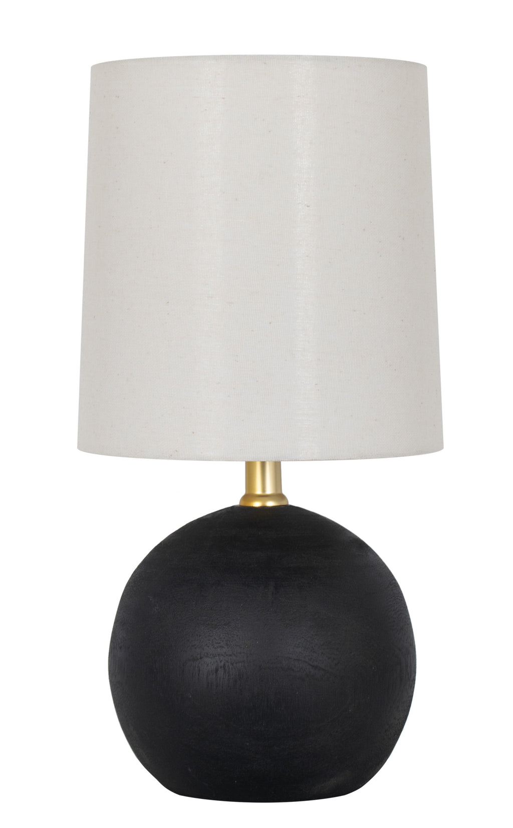 AVERO™ (3 Pack) 12.5 Mini Black Wood Ball Table Lamp with White Fabric Shade - AVERO™