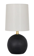 AVERO™ (3 Pack) 12.5 Mini Black Wood Ball Table Lamp with White Fabric Shade - AVERO™