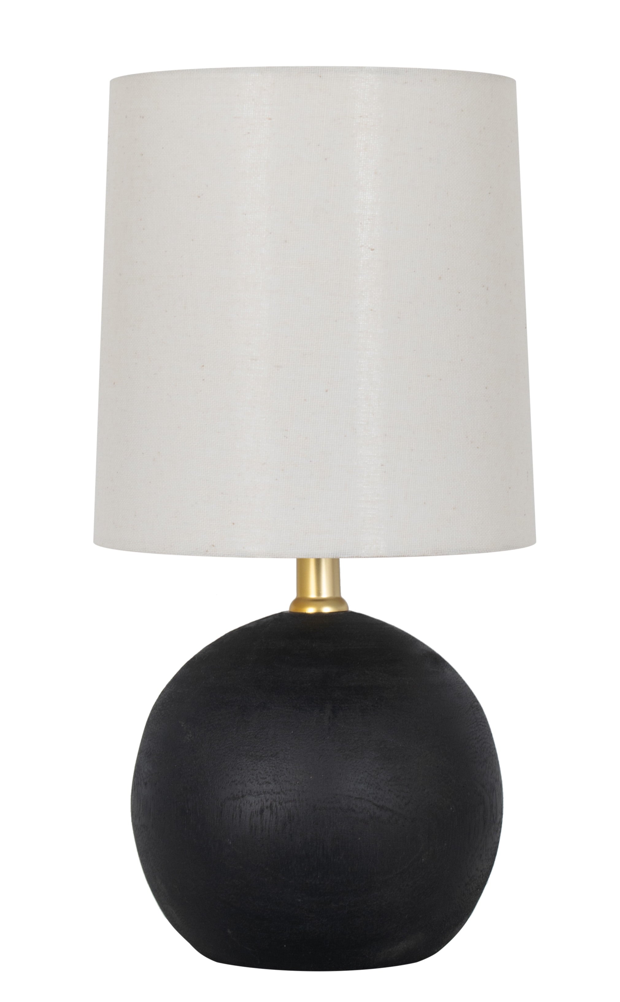 AVERO™ (3 Pack) 12.5 Mini Black Wood Ball Table Lamp with White Fabric Shade - AVERO™