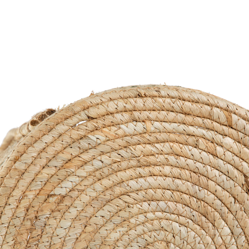 AVERO™ Natural Maize Colored Stripe Basket, Green, Large - AVERO™
