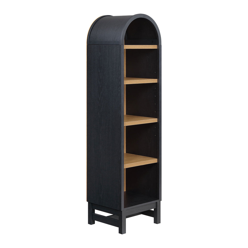 AVERO™ Juliet Narrow Arch Bookcase, Rich Black and Light Honey - AVERO™