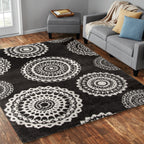 AVERO™ 9'X12' Charcoal Gray Medallion Shag Indoor Area Rug - AVERO™