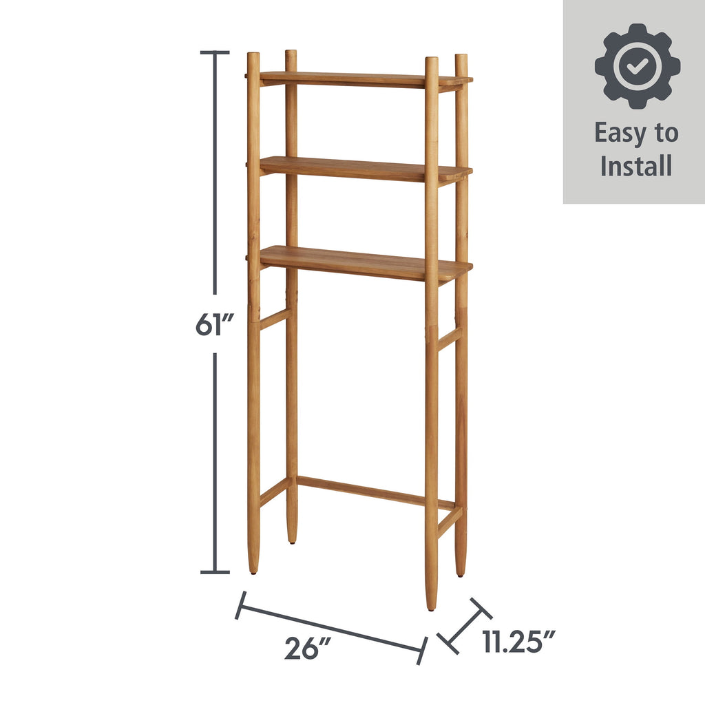 AVERO™ Springwood Acacia Wood over-the-Toilet Space Saver Cabinet, 3 Shelves, Honey - AVERO™