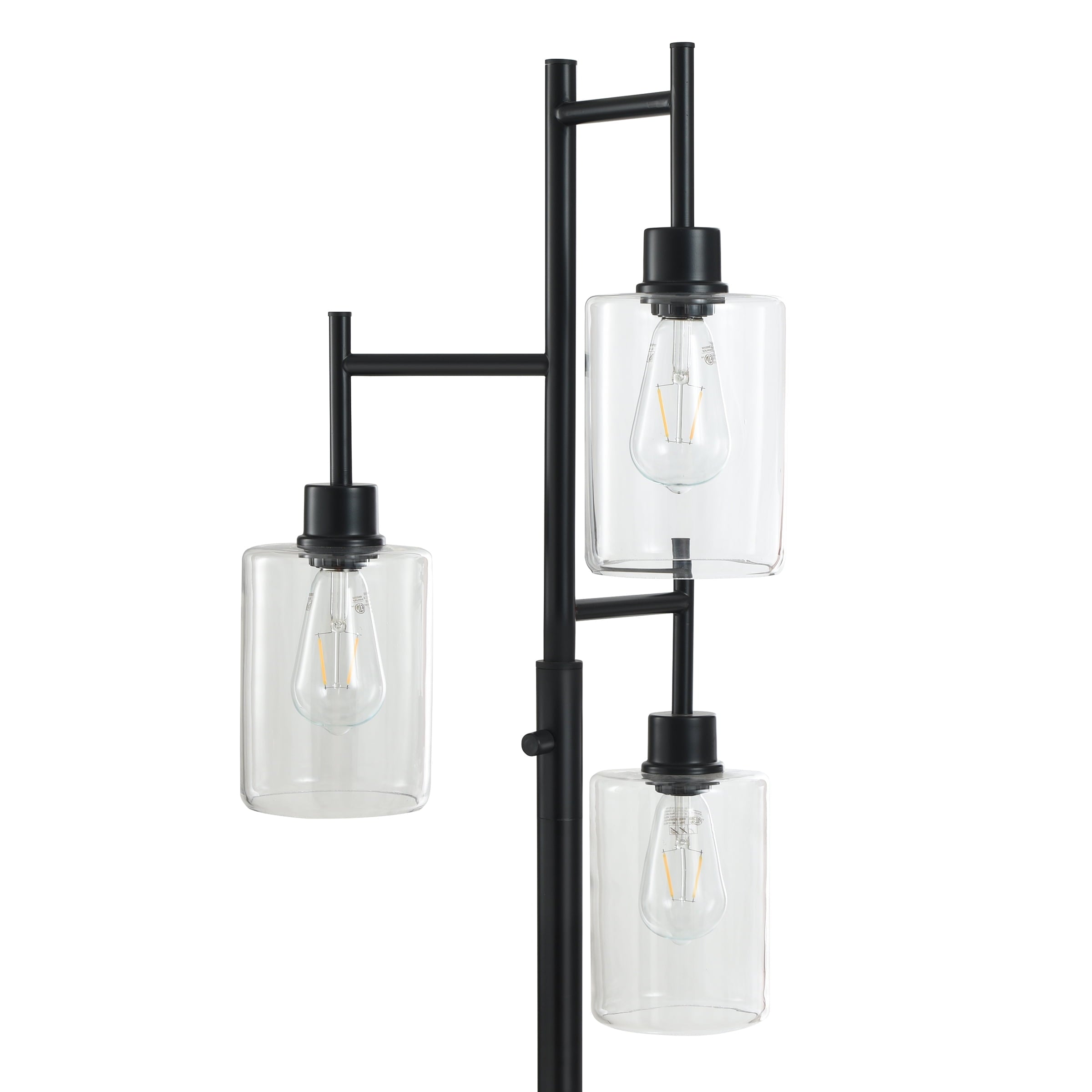 AVERO™ 63.5 in 3 Light Contemporary Black Floor Lamp Clear Glass - AVERO™