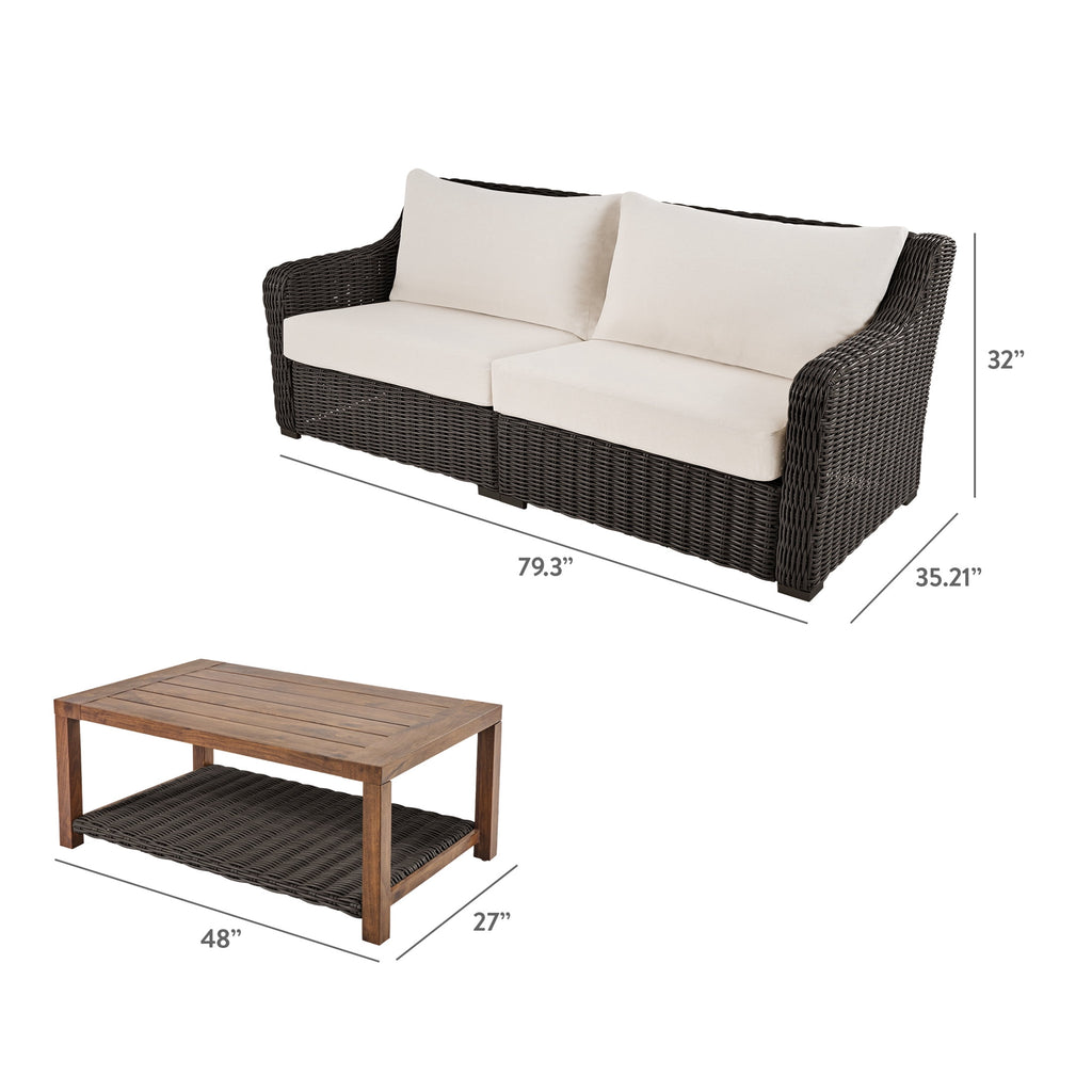 AVERO™ Bellamy Table, Dark Brown Wicker - AVERO™