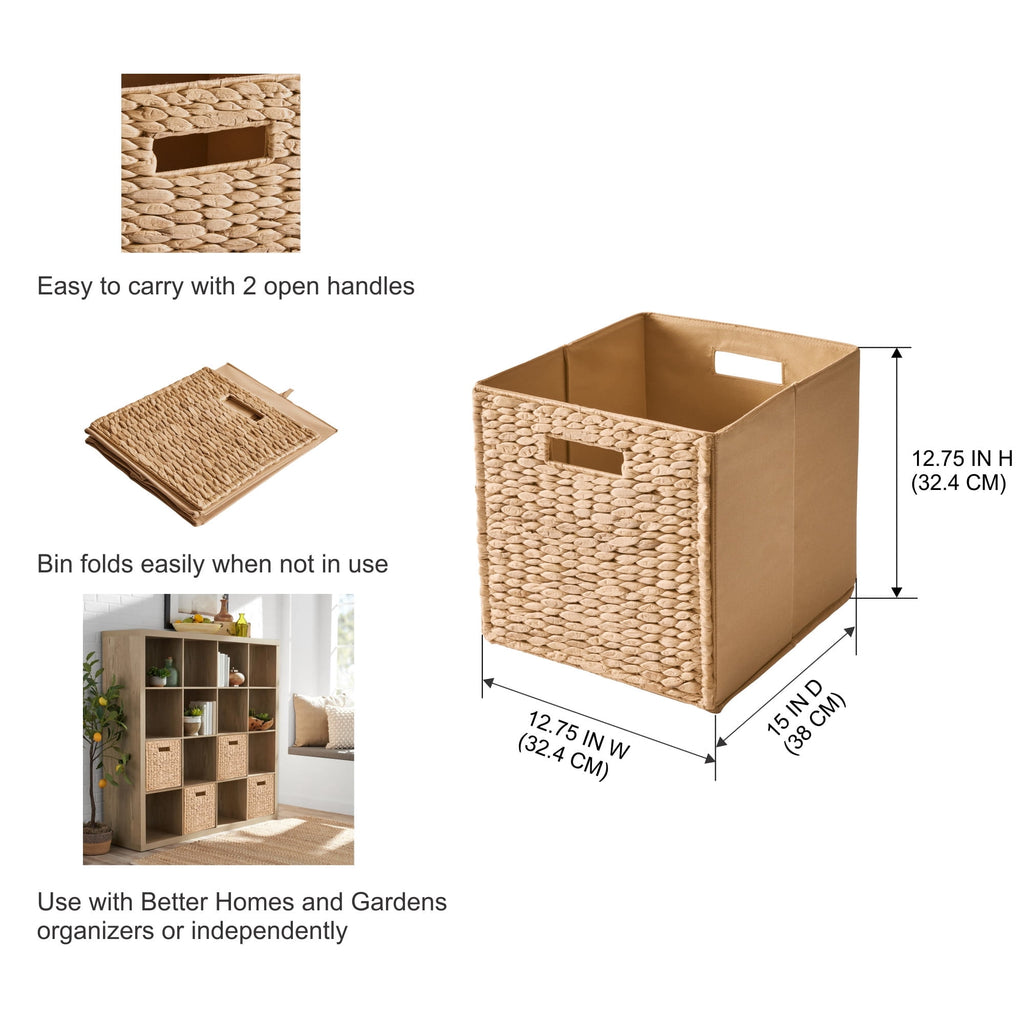 AVERO™ Fabric Cube Storage Bins, Natural, 2 Pack - AVERO™