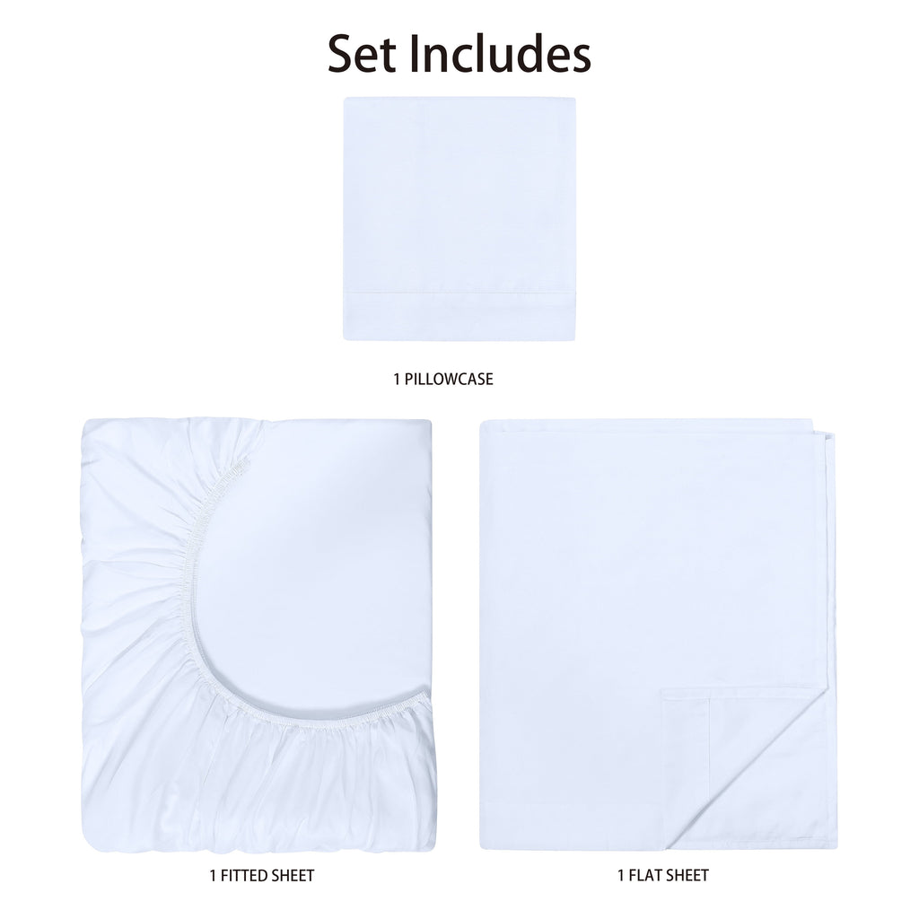 AVERO™ (4 pack) Basic Value Microfiber Bed Sheet Set, Twin, Arctic White, 3-Piece - AVERO™