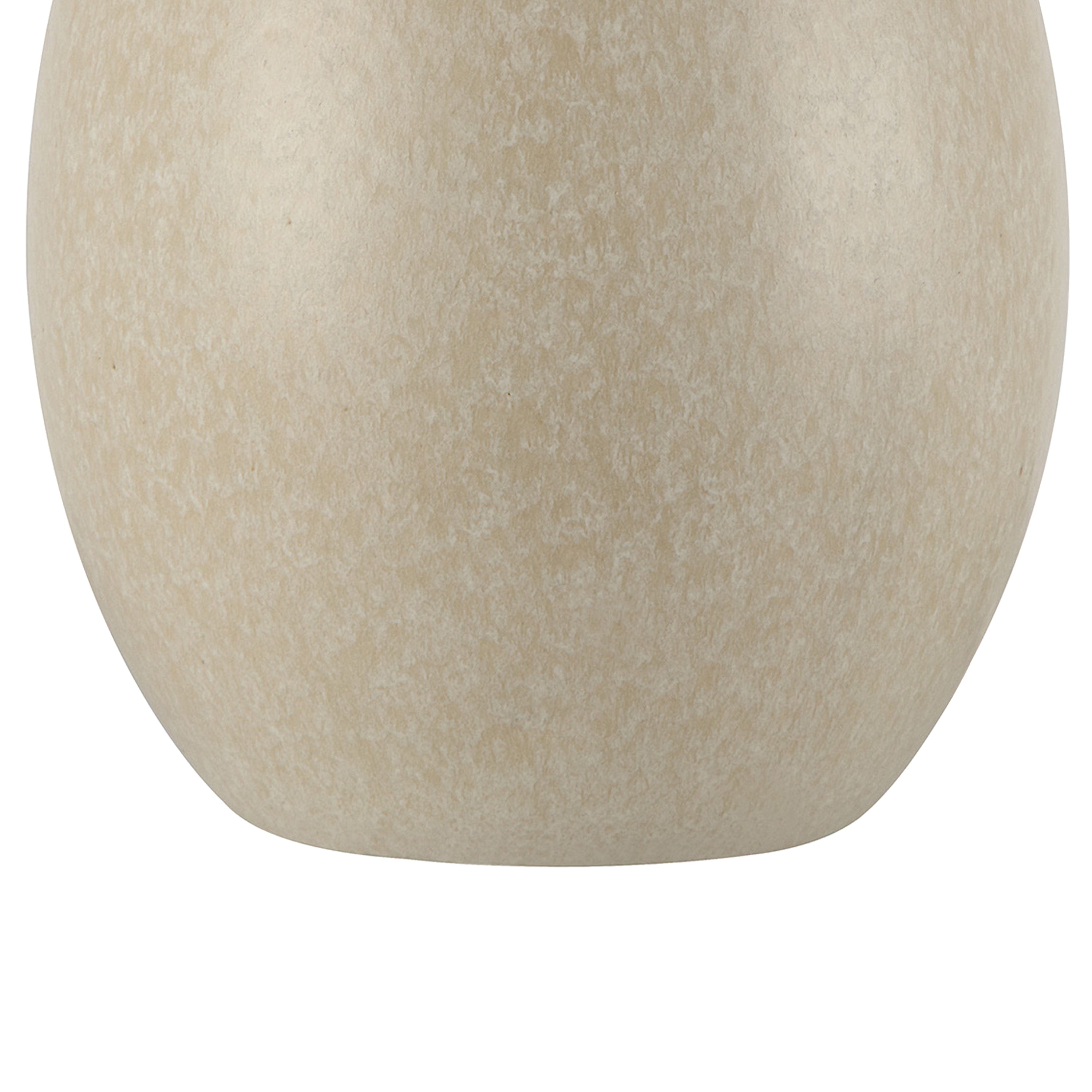 AVERO™ Cream Reactive Ceramic Table Lamp with Natural Rattan Shade, 18 in - AVERO™