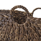 AVERO™ Beachcomber Handwoven Water Hyacinth Storage Basket with Handles, Dark Brown - AVERO™