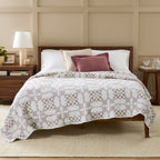 AVERO™ Ivory Modern Mosaic Cotton Matelasse Reversible Quilt, King - AVERO™