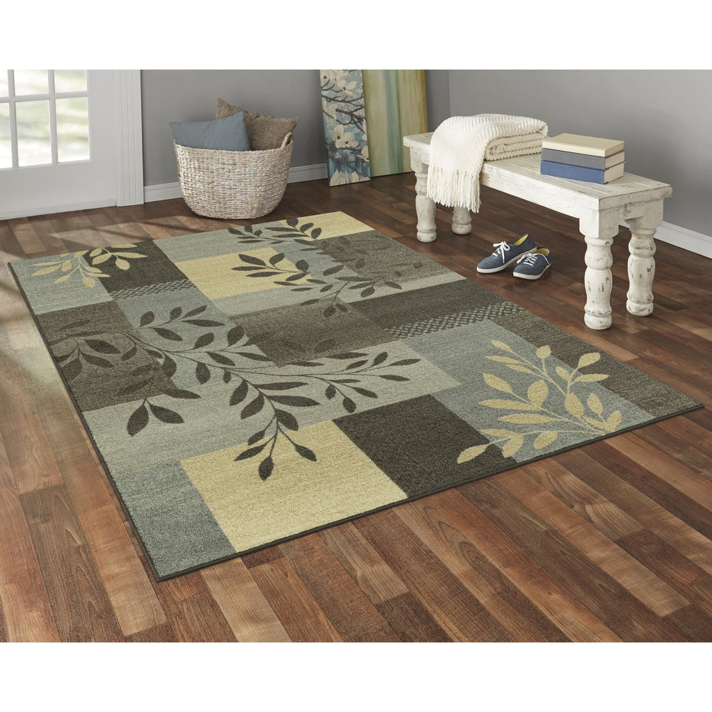 AVERO™ (2 pack) Traditional Leaf Block Gray Print Indoor Area Rug, 7' x 10' - AVERO™