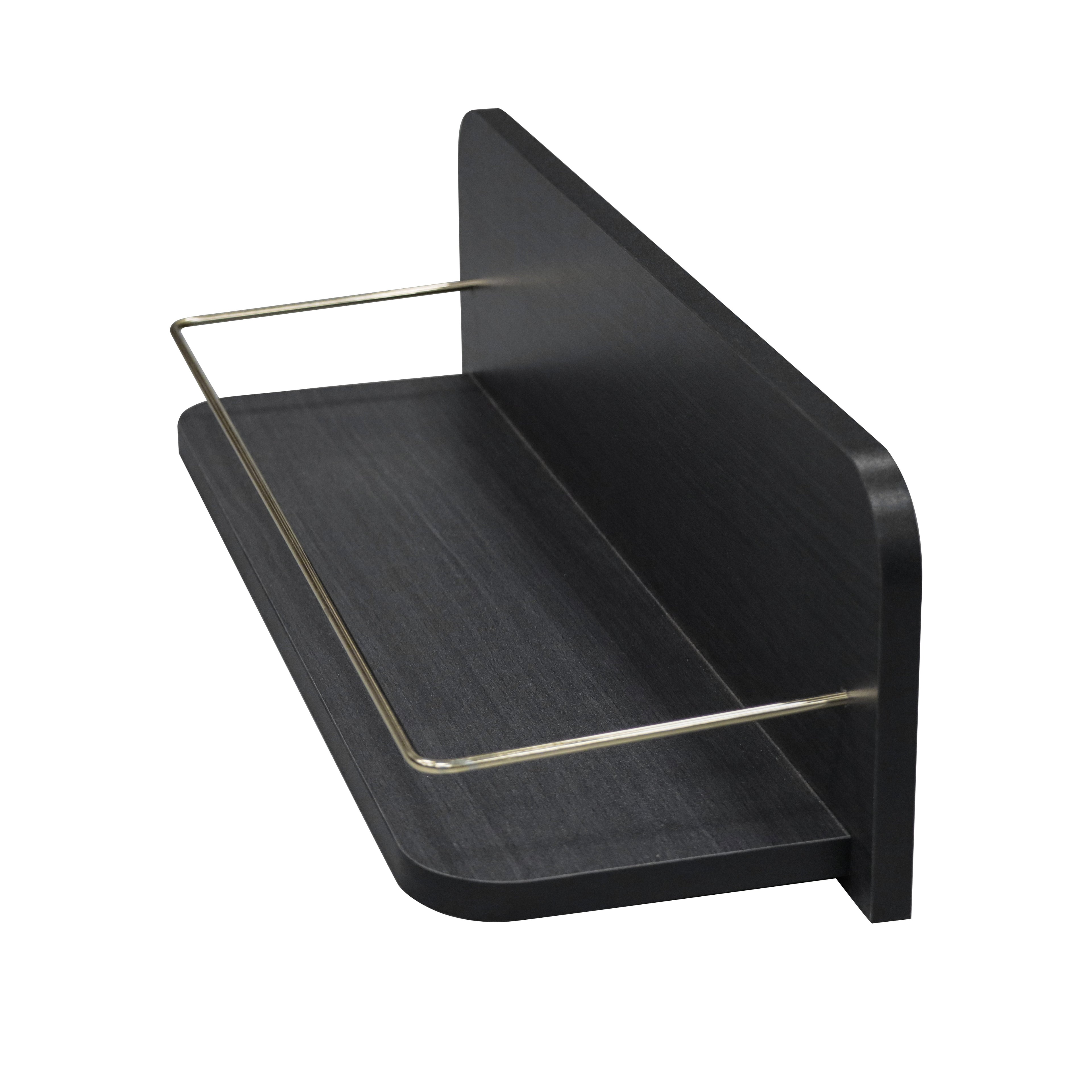 AVERO™ 23 inch Black Shelf with Gold Metal Rail - AVERO™