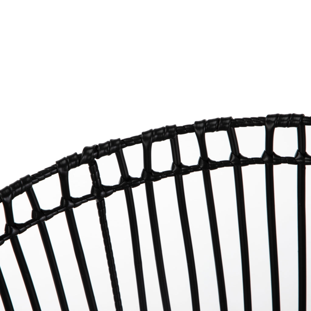 AVERO™ Large Black Poly Rattan Storage Baskets with Handles, Set of 2 - AVERO™